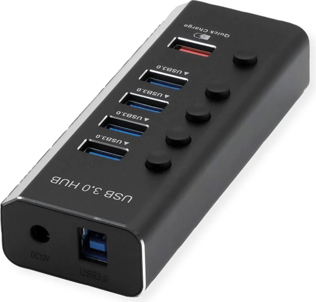 Roline USB 3.2 Hub 5 Poorten - Zwart - afbeelding 3 van 4