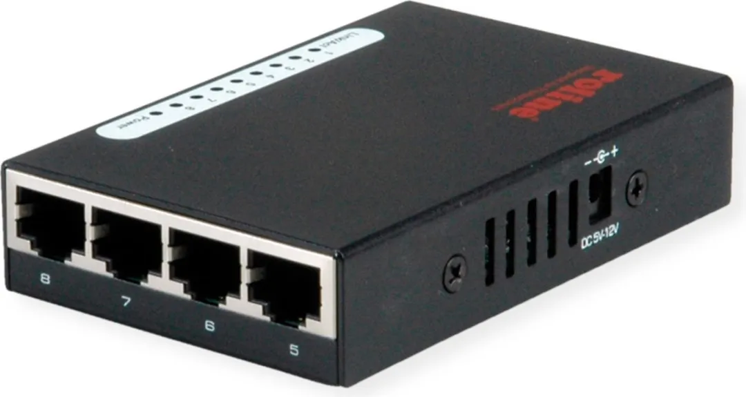 Roline 8-Poorts Gigabit Ethernet Switch - Zwart