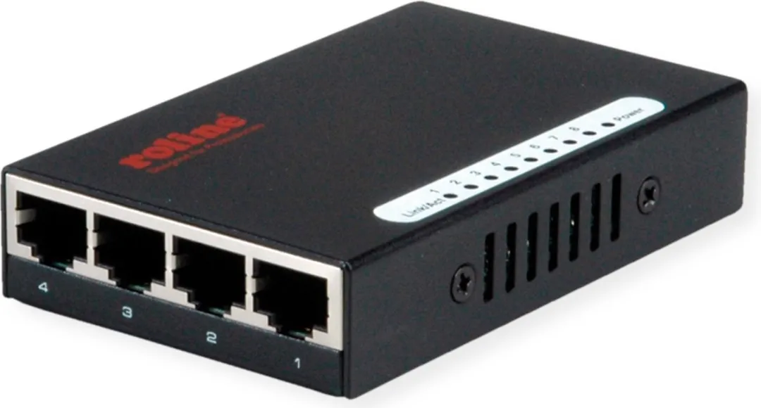 Roline 8-Poorts Gigabit Ethernet Switch - Zwart