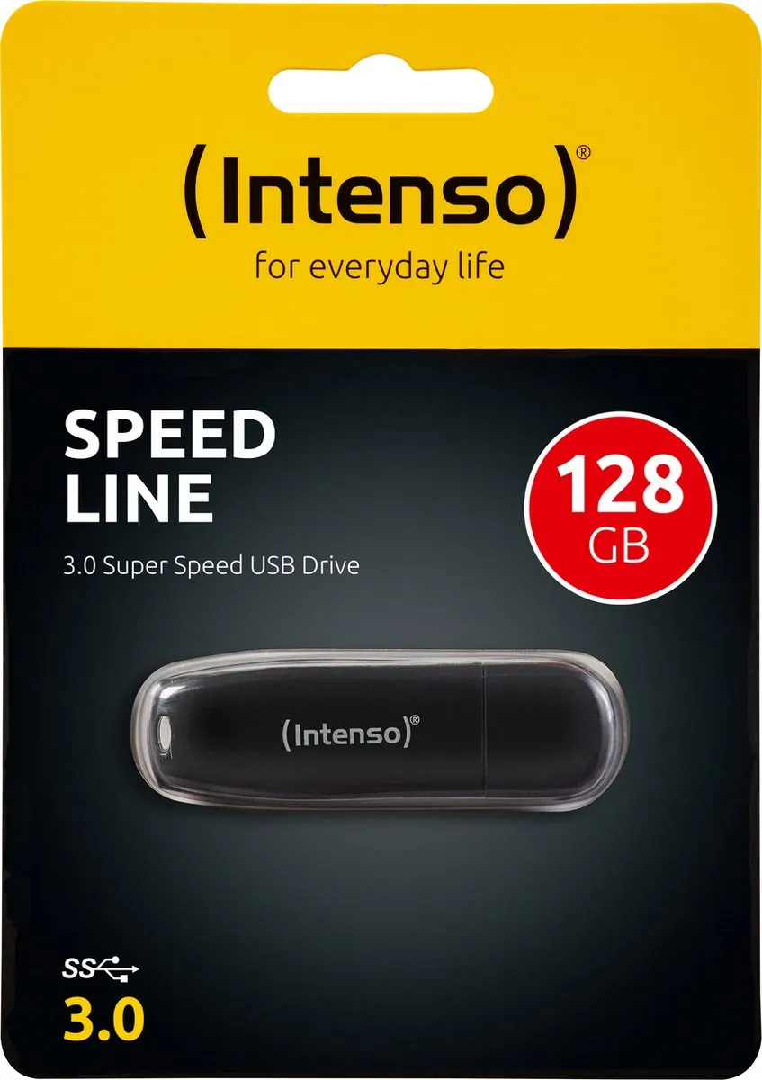 Intenso Speed Line USB Drive 128GB - USB 3.0 - Zwart