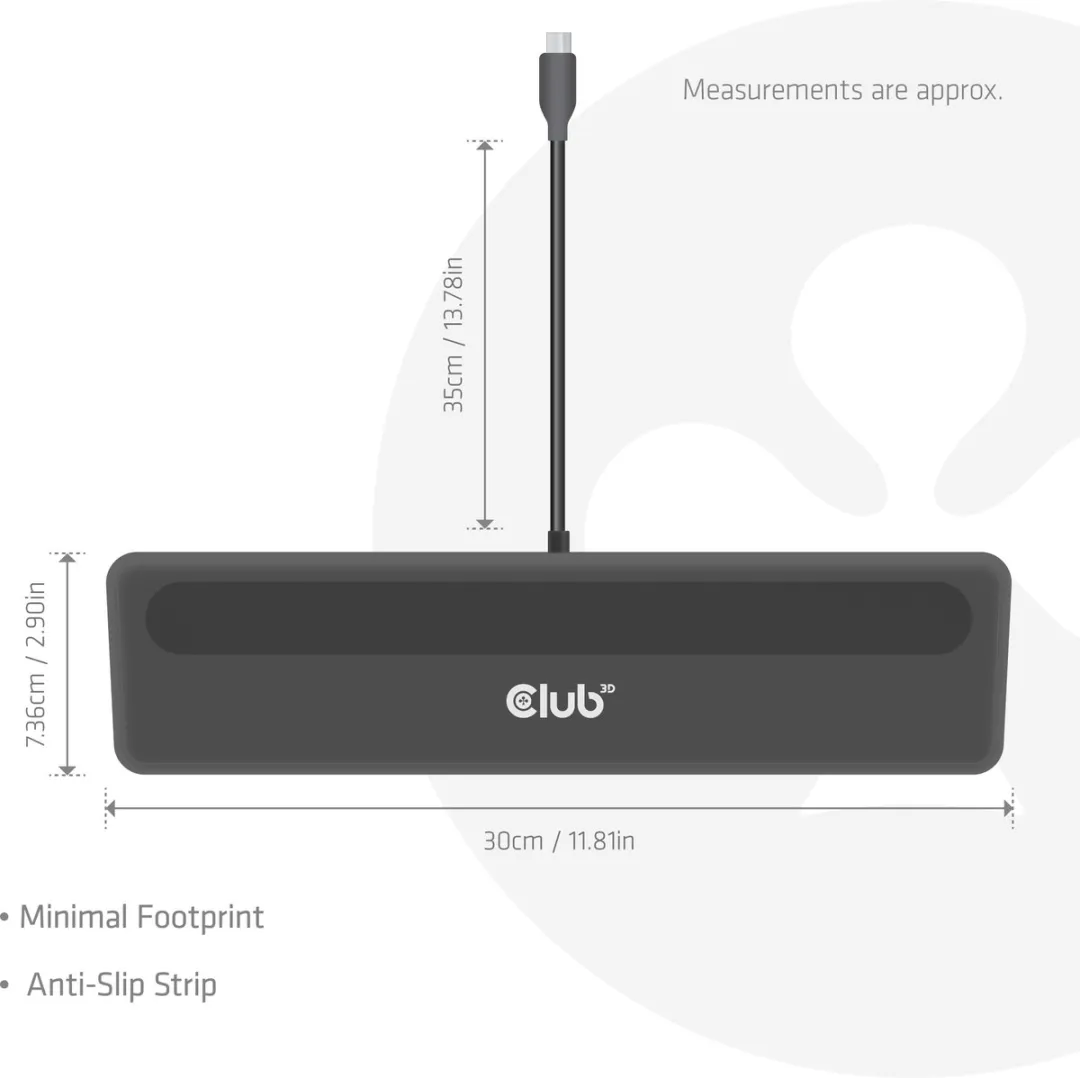 Club3D CSV-2541 USB-C Docking Station - 3 Schermen 100W - Zwart