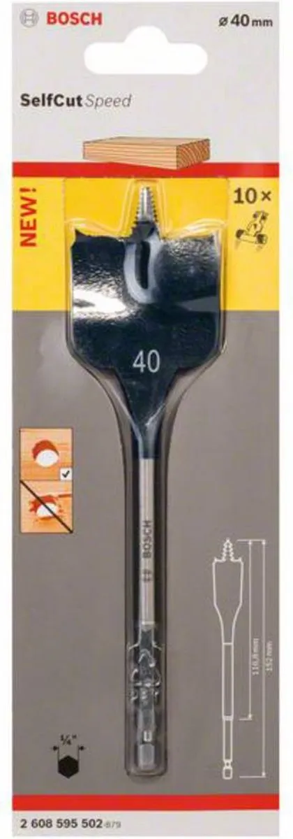 Bosch Speedborenset Self Cut Speed Zeskant 40x152mm - Metaal