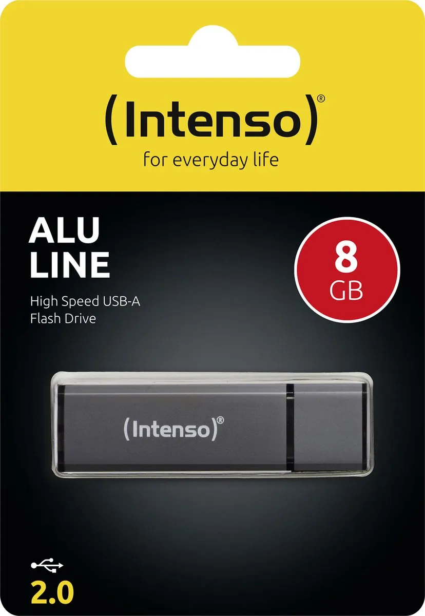 Intenso Alu Line USB-stick 8GB - USB 2.0 - Antraciet