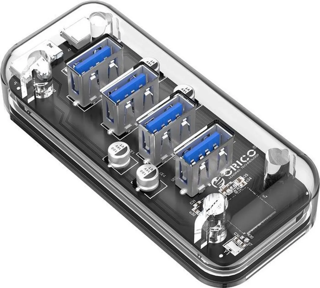 ORICO ORI-F4U-U3-CR USB3.0 Hub 4 Poorten - Transparant