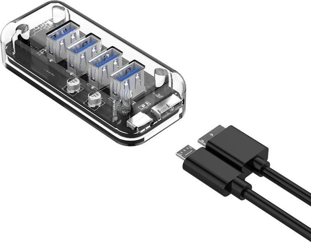 ORICO ORI-F4U-U3-CR USB3.0 Hub 4 Poorten - Transparant