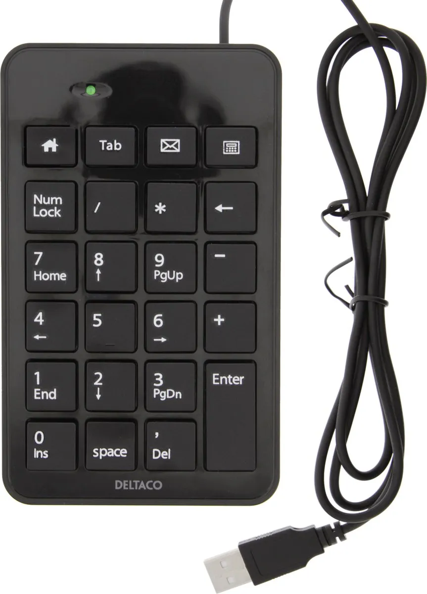 Deltaco TB-120 Numpad - 23 Toetsen - Bedraad - Zwart