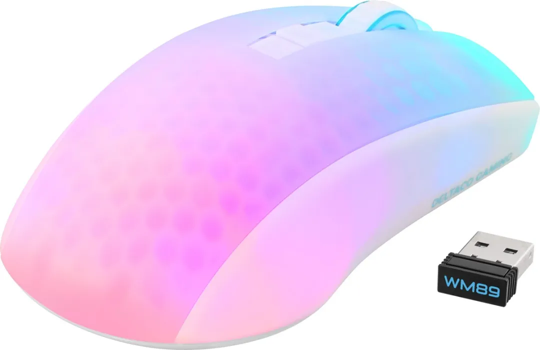 Deltaco WM89 GAM-145-W Draadloze Gaming Muis - Wit