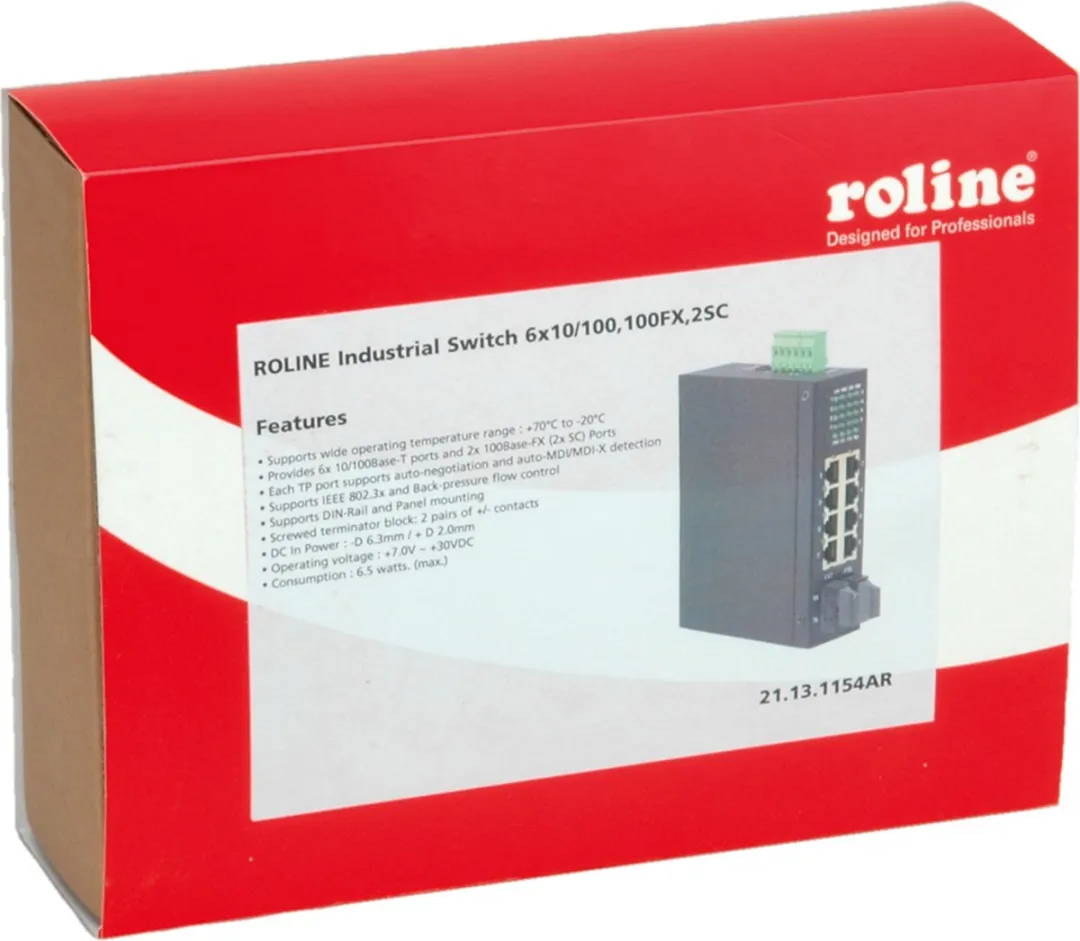 Roline Ongemanaged Industriële Switch 8x RJ-45 2x SFP