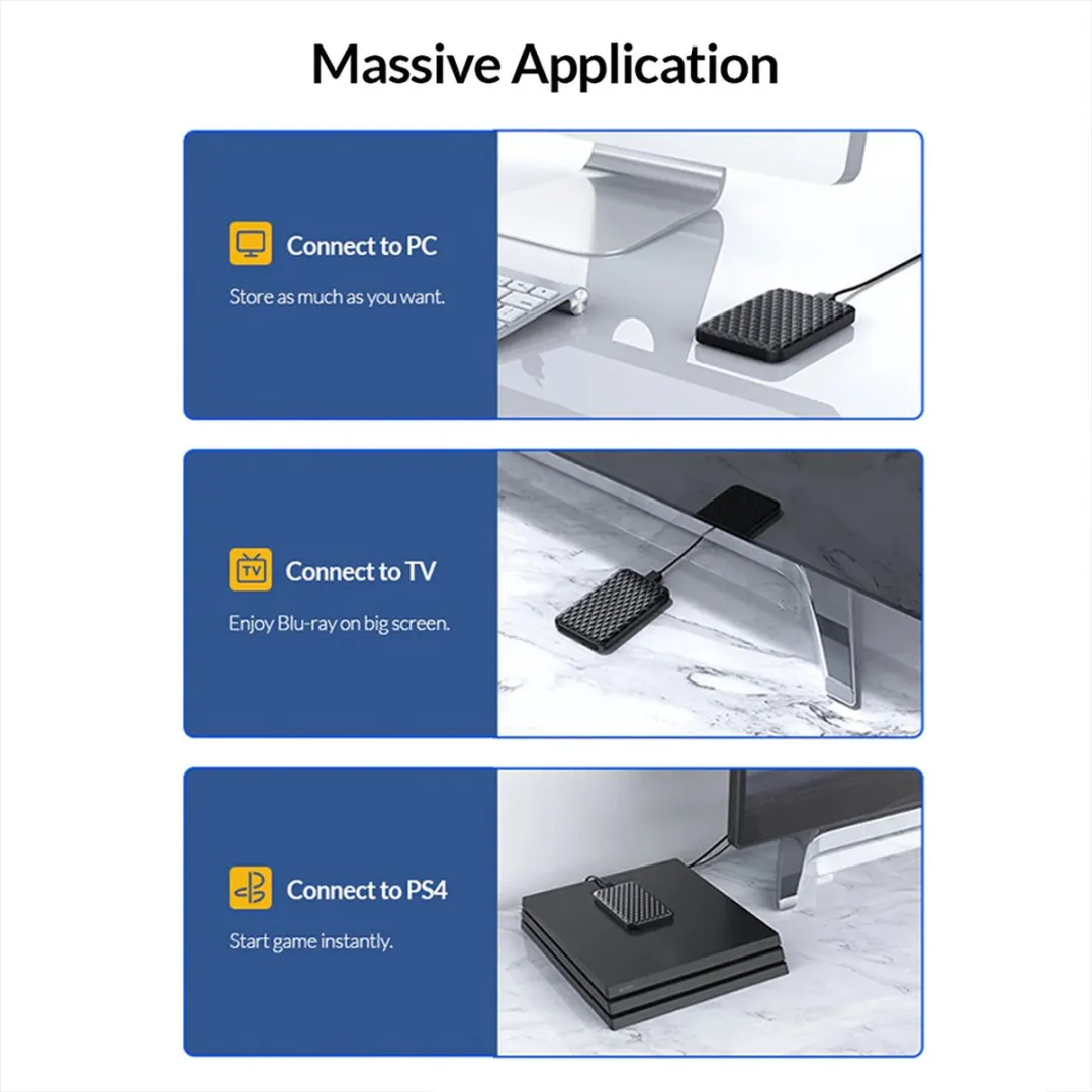 ORICO 2520C3 USB-C 3.1 Gen 2 Behuizing 2,5" SSD/HDD - Zwart