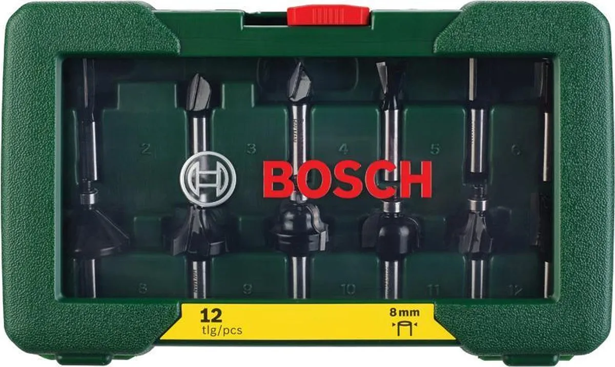 Bosch Houtfrezen 12-delig 8mm