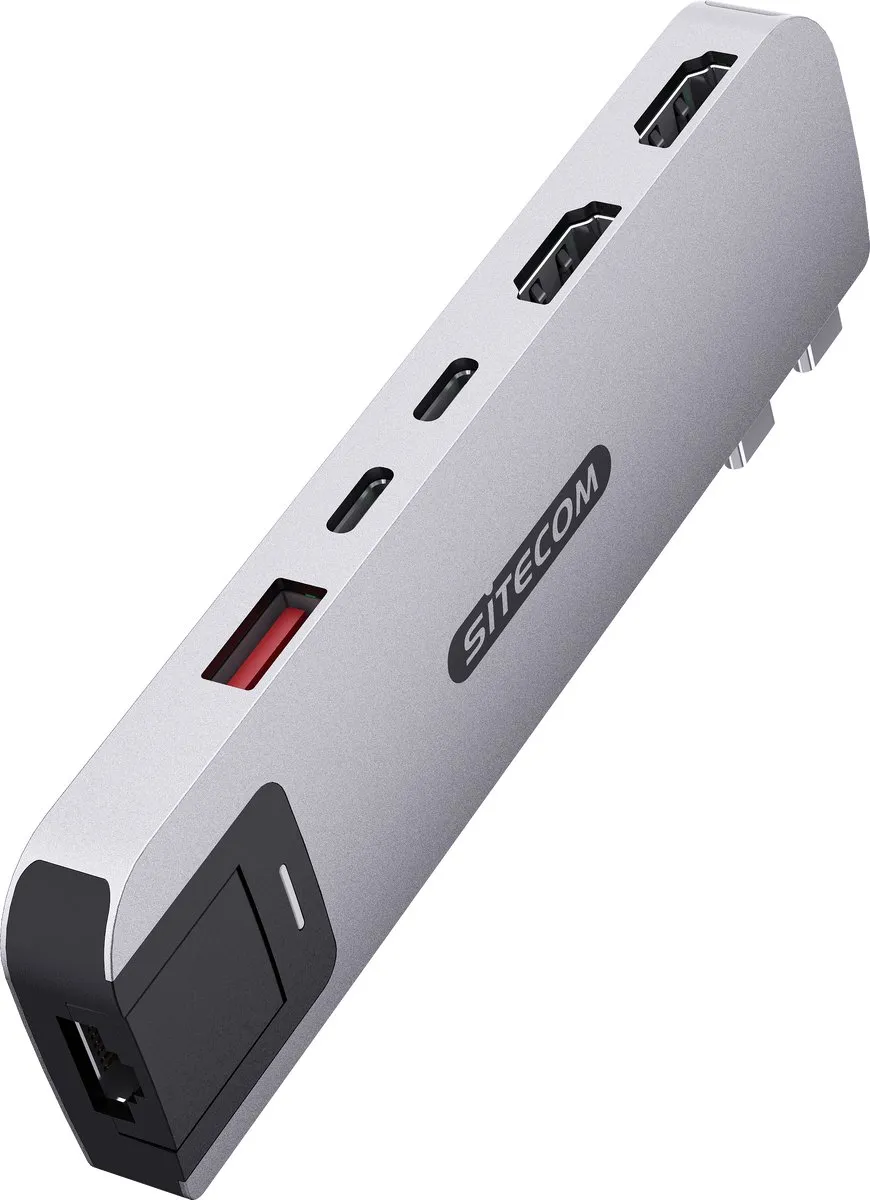 Sitecom AC-2103 Multiport Hub 6-in-2 - 100W 10Gbps - Zilver