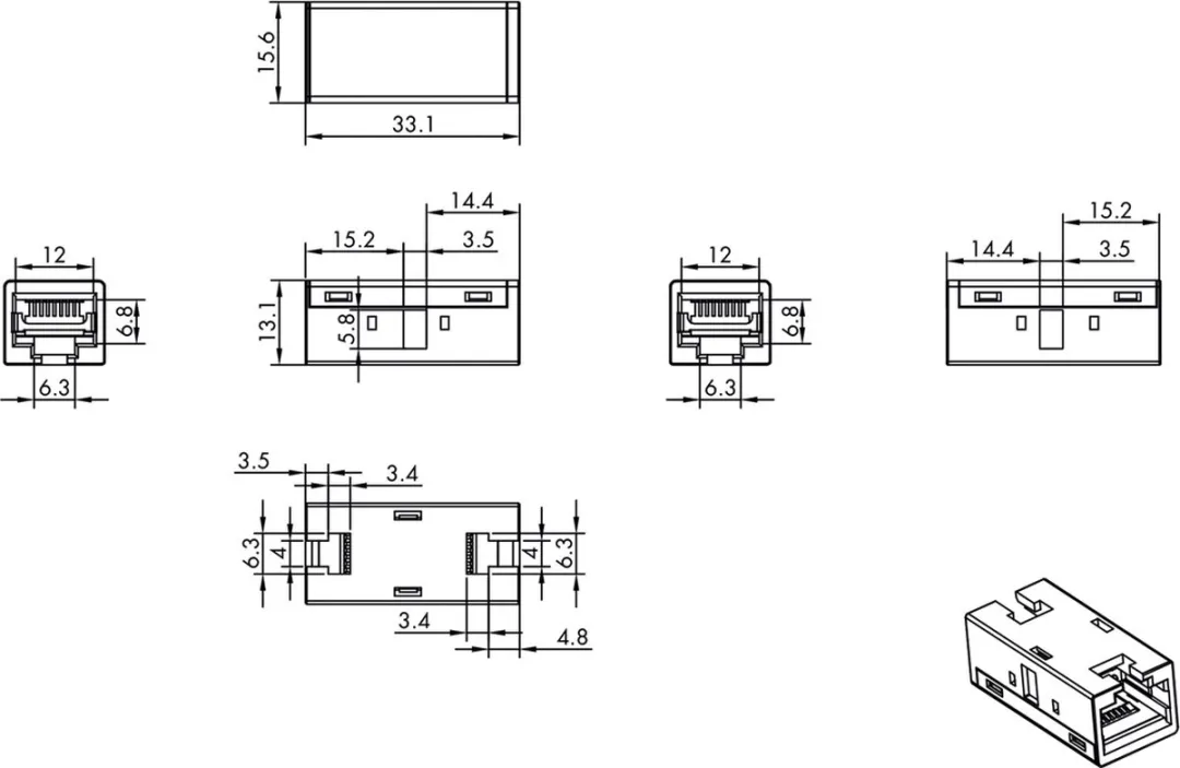 Roline RJ45 Koppelstuk Cat.6A - Zilver