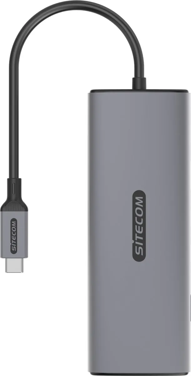 Sitecom - 7 in 1 USB-C Power Delivery Multiport Hub - Ethernet - SD + MicroSD 104 MB/sec - HDMI - USB-C - USB-A - 10Gbps