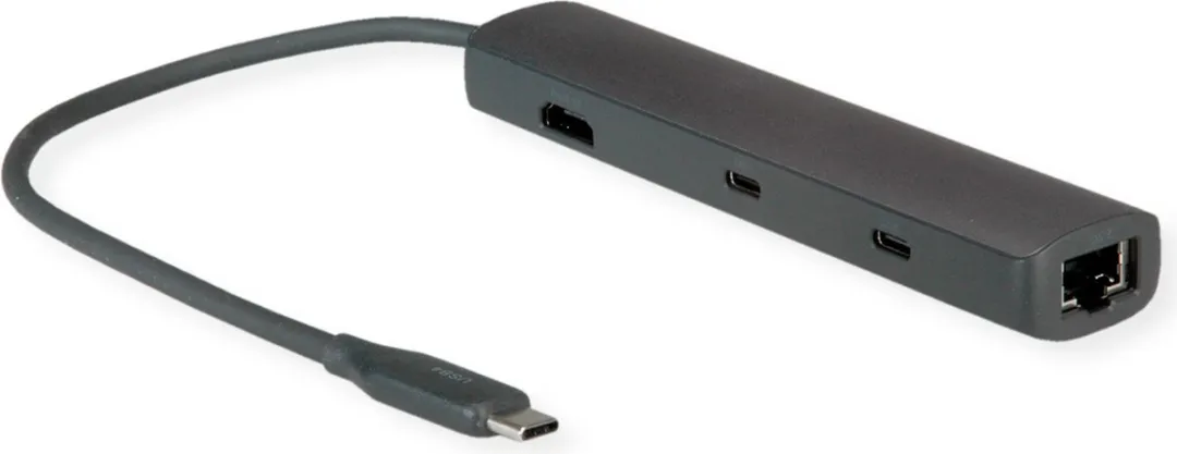 Roline 12021124 USB-C Dockingstation 8K30 HDMI - 3x USB3.2 Gen2 - 2,5GbE - Grijs