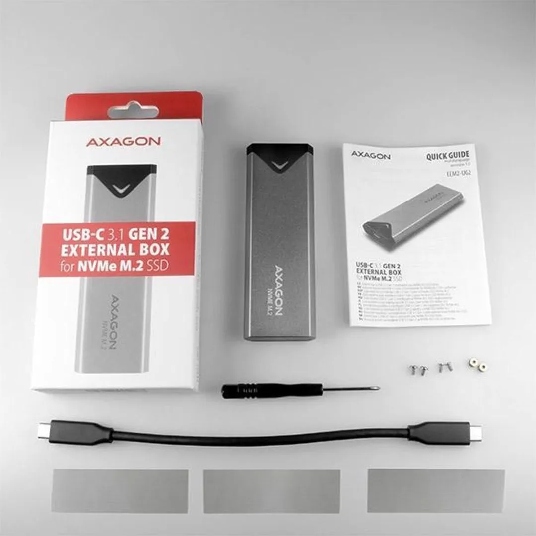 Axagon EEM2-UG2 M.2 SSD-behuizing - Zwart/Grijs