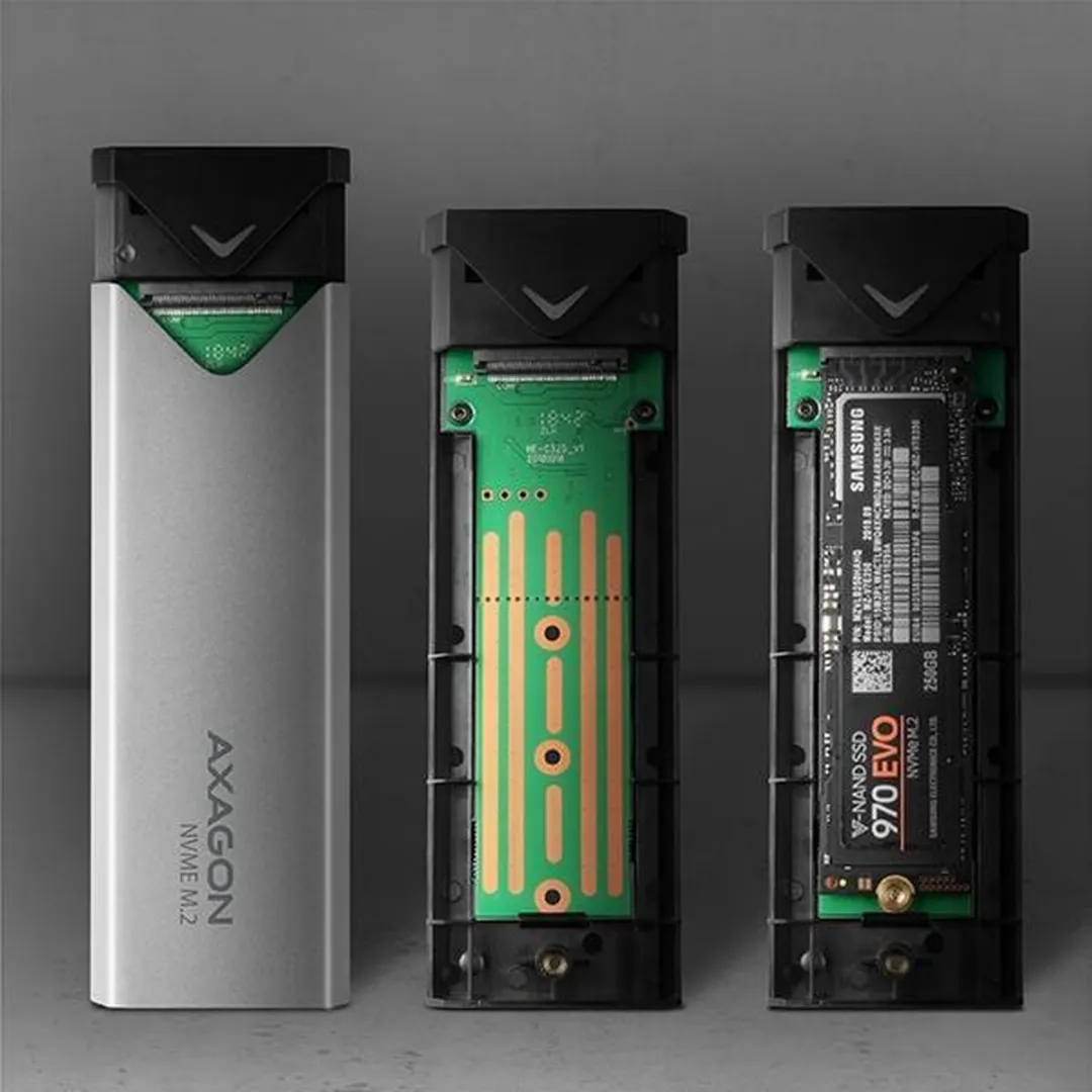 Axagon EEM2-UG2 M.2 SSD-behuizing - Zwart/Grijs