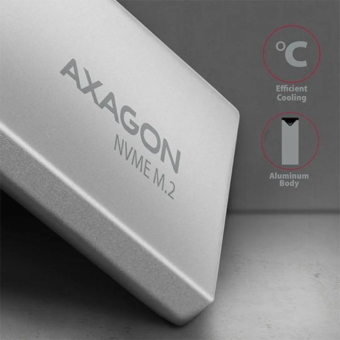 Axagon EEM2-UG2 M.2 SSD-behuizing - Zwart/Grijs