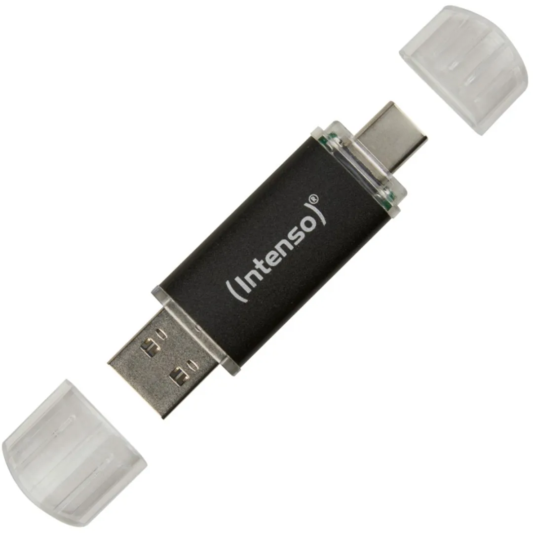 Intenso Twist Line USB-stick 64GB - USB-A/C 3.2 Gen 1 - Zwart
