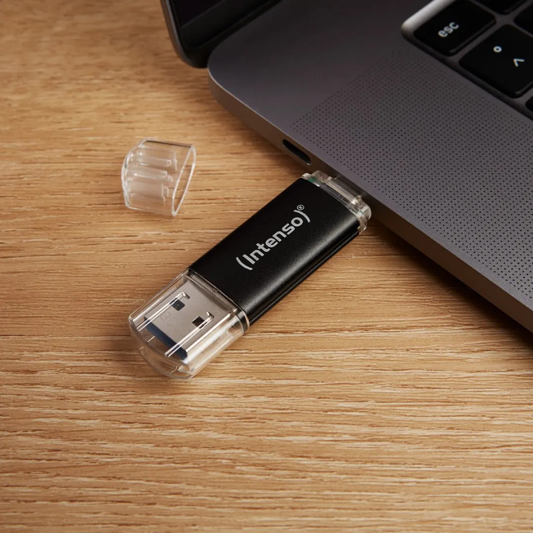Intenso Twist Line USB-stick 64GB - USB-A/C 3.2 Gen 1 - Zwart