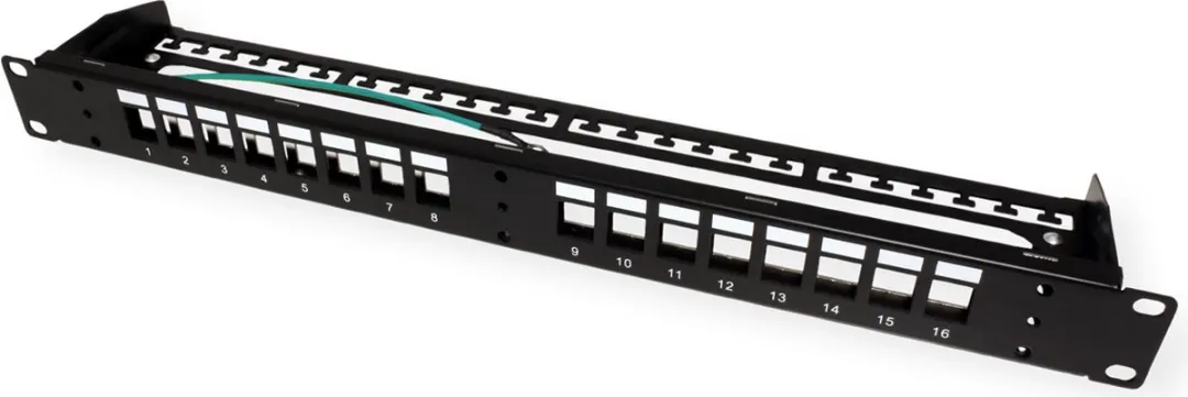 Roline 19" Keystone Patchpaneel 16P - Afgeschermd - Zwart