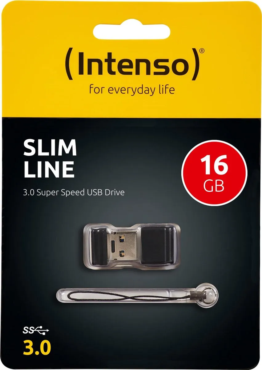 Intenso Slim Line USB-stick 16GB - Zwart
