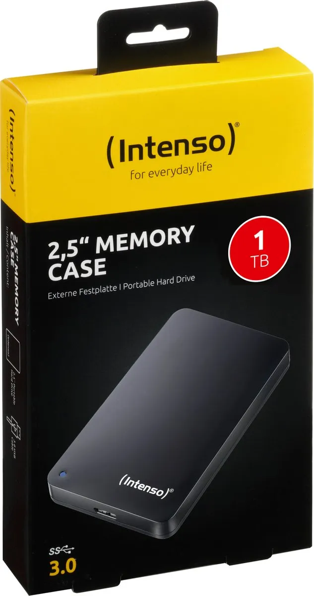Intenso Memory Case 1TB Externe HDD - USB 3.2 - Zwart