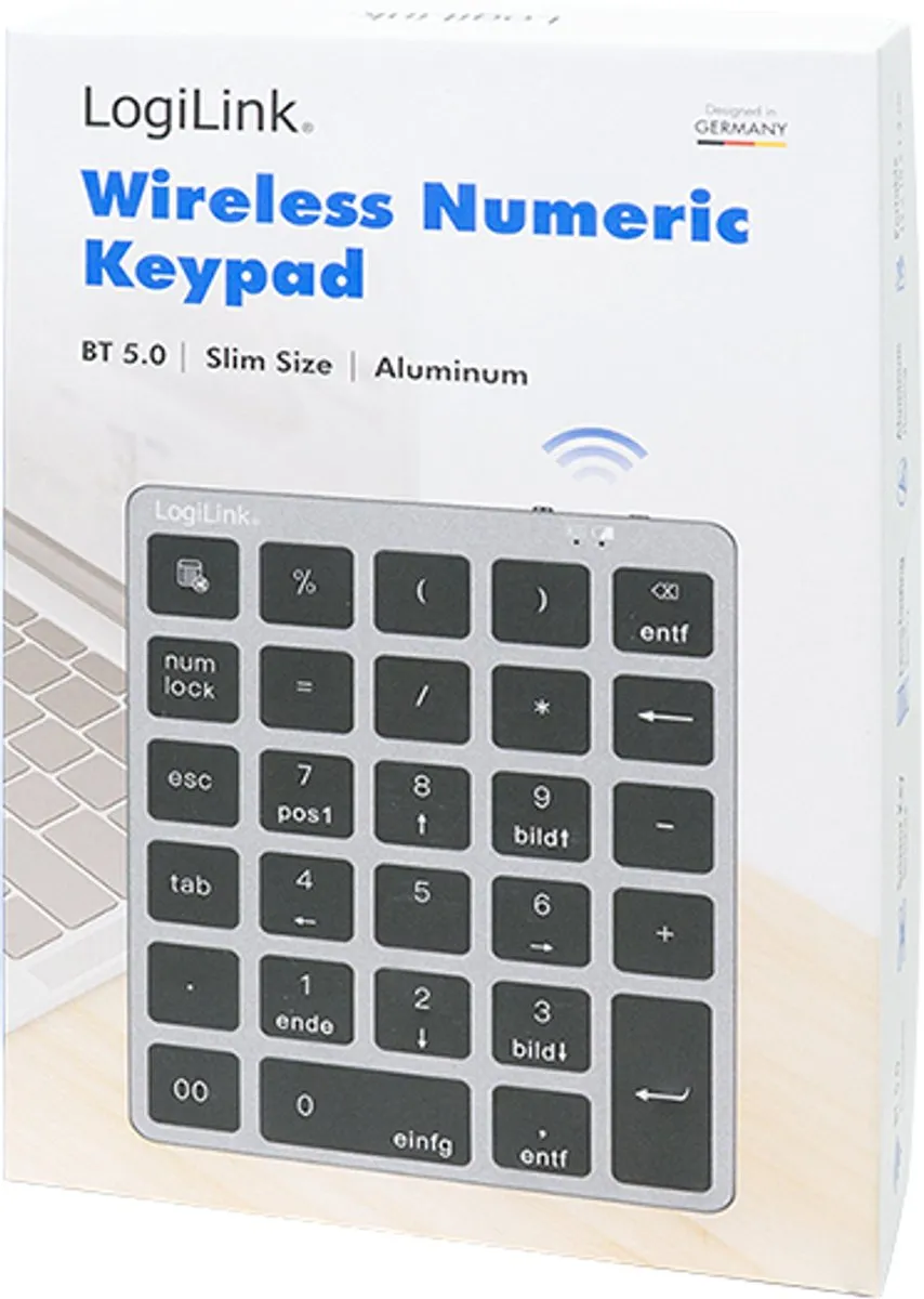 Logilink ID0212 Bluetooth Numeriek Toetsenbord - Grijs