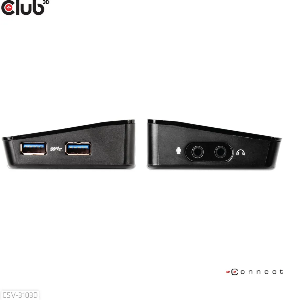 Club3D CSV-3103D USB-A Docking Station 5Gbps - Zwart