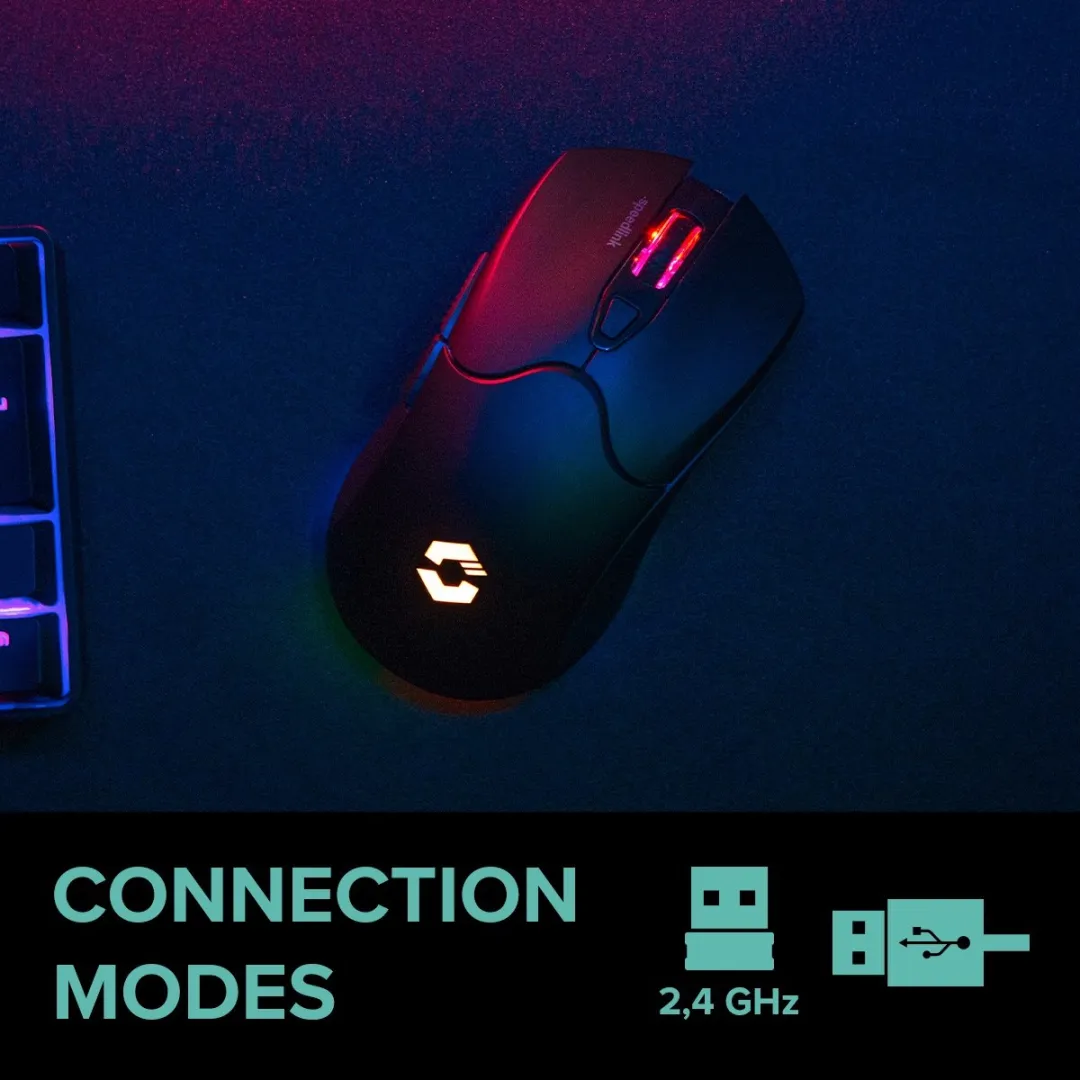 Speedlink VELOX SL-680102-BK Draadloze Gaming Muis - 6 Knoppen - RGB - Zwart