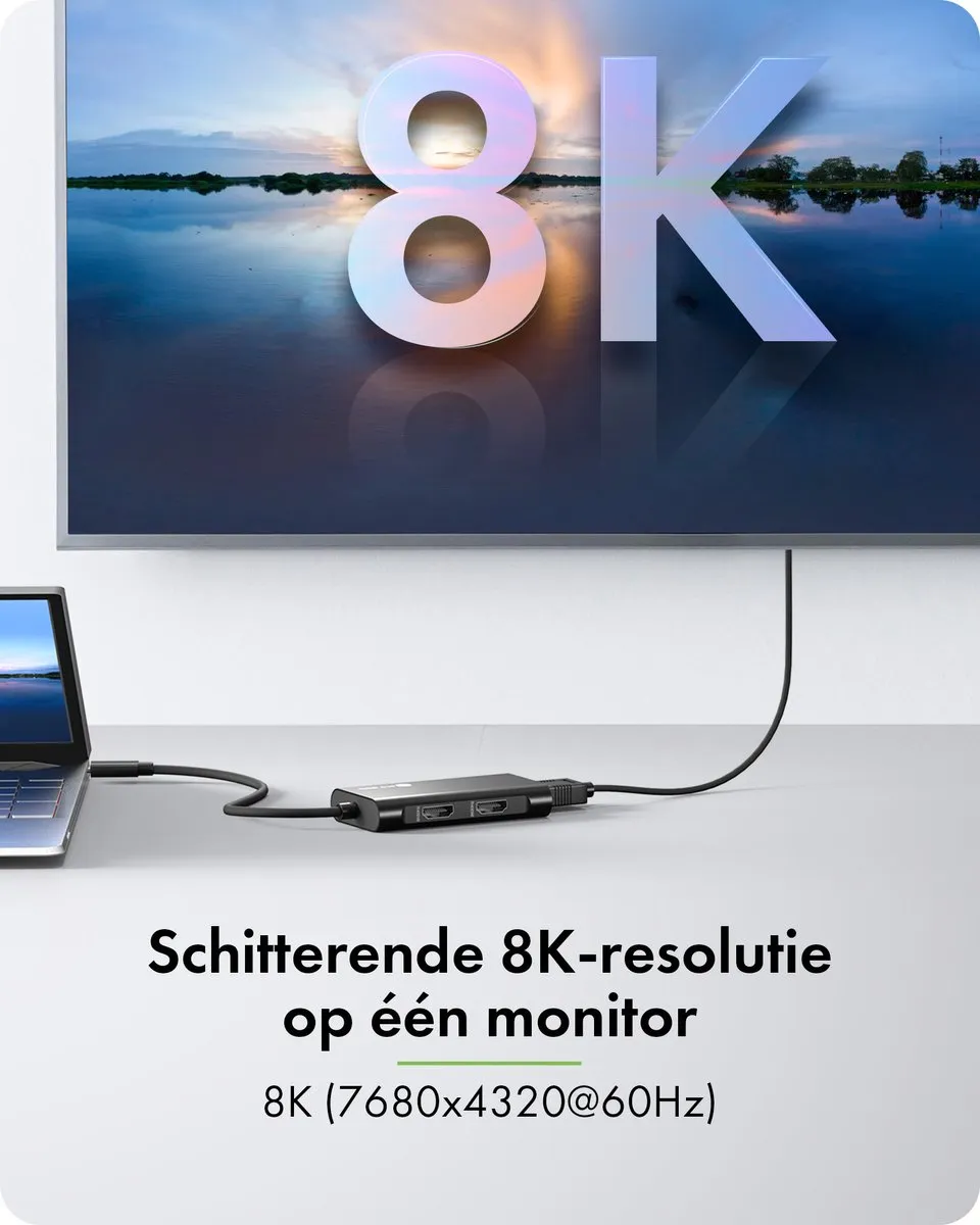 Icy Box 61202 USB-C naar 3x HDMI Adapter - Zwart
