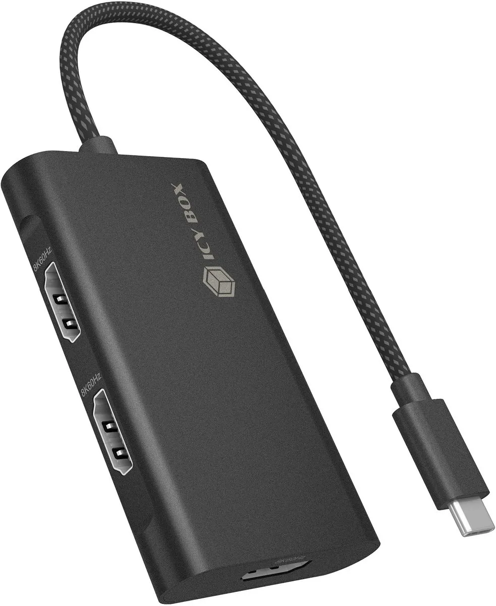Icy Box 61202 USB-C naar 3x HDMI Adapter