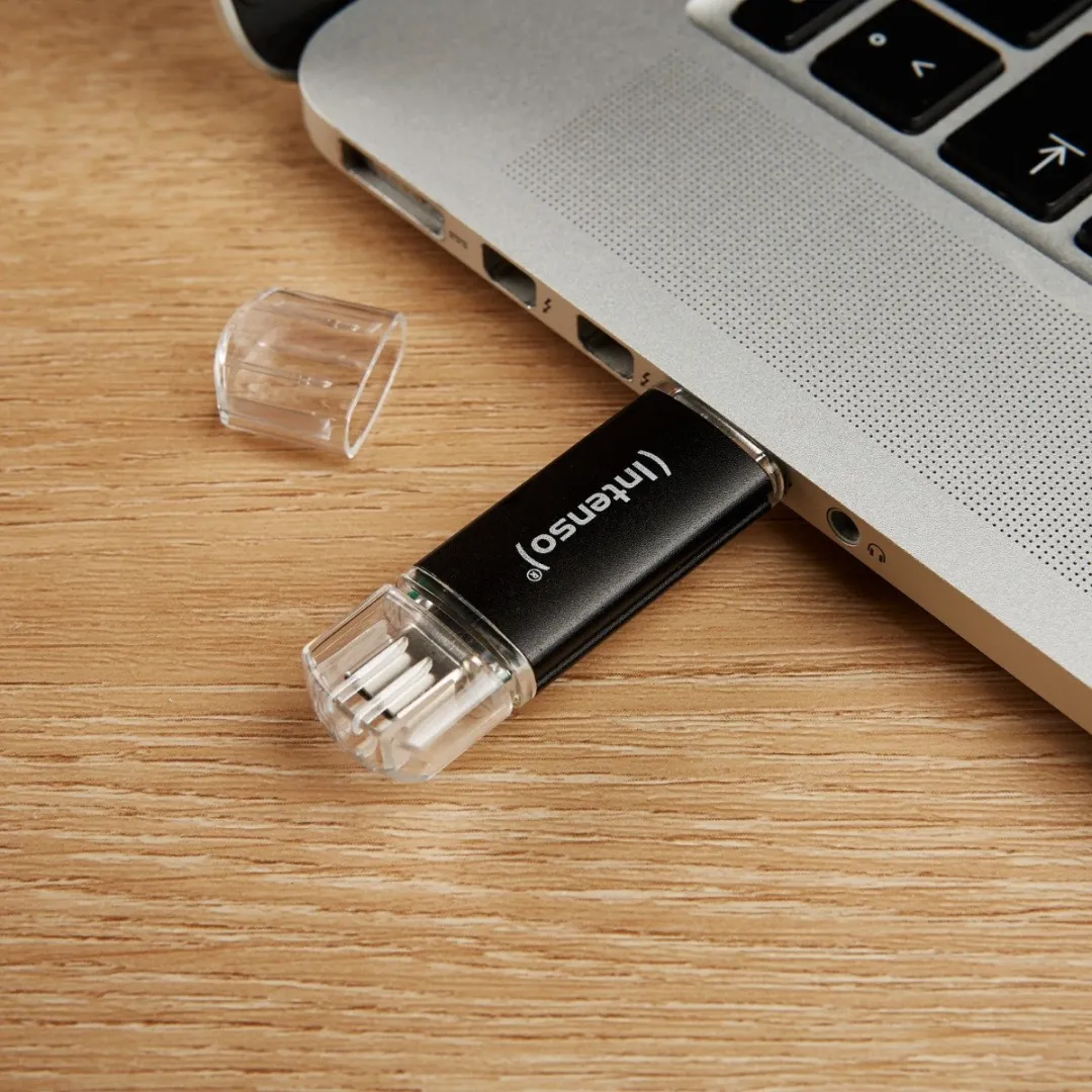 Intenso Twist Line USB-stick 32GB - USB-A/C 3.2 Gen 1 - Zwart