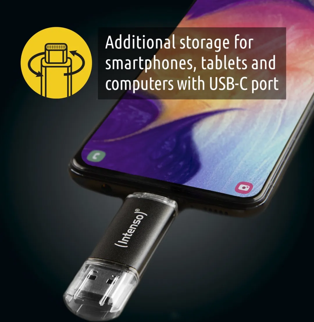 Intenso Twist Line USB-stick 32GB - USB-A/C 3.2 Gen 1 - Zwart