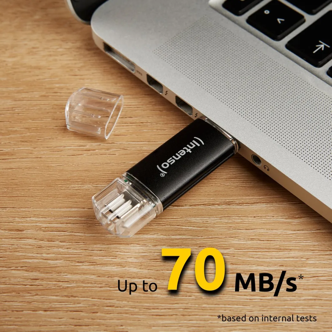 Intenso Twist Line USB-stick 32GB - USB-A/C 3.2 Gen 1 - Zwart
