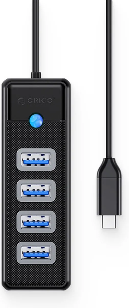 ORICO PW4U-C3-015-BK USB 3.0 Hub - 4x USB-A - Zwart