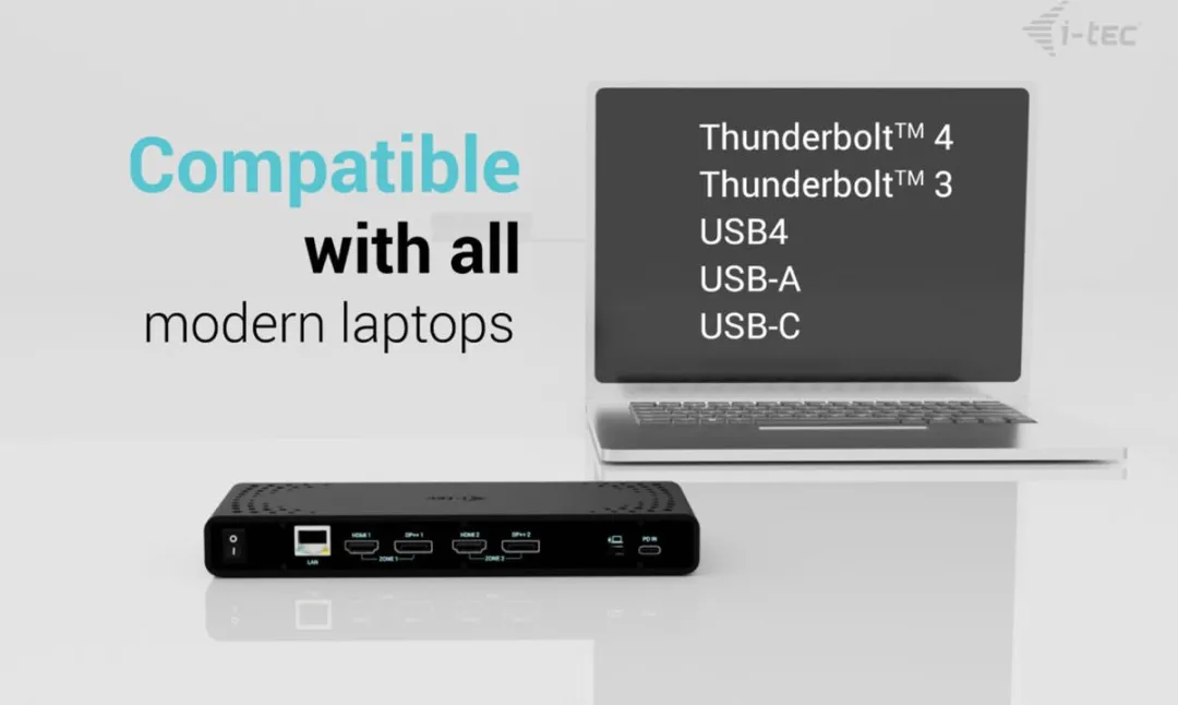 I-tec CADUA4KDOCKPDB Laptopdockingstation - Zwart - afbeelding 6 van 6