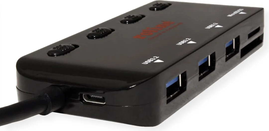 Roline USB 3.2 Gen 1 Triple Hub - 3 Poorten - Zwart - afbeelding 6 van 6