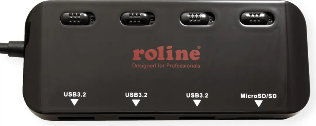Roline USB 3.2 Gen 1 Triple Hub - 3 Poorten - Zwart