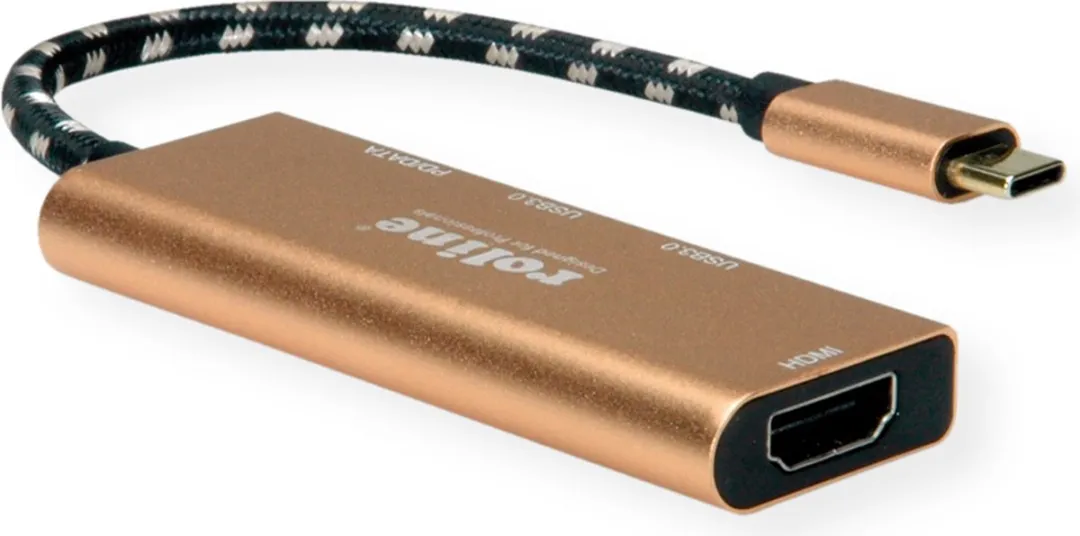 Roline GOLD USB-C Dockingstation 12.02.1119 - HDMI 4K - 2x USB 3.2 - PD - Gold