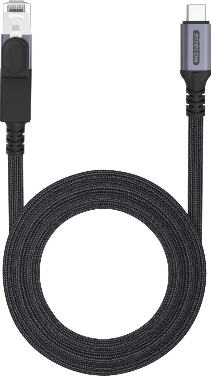 Sitecom CA-1010 USB-C naar Ethernet Kabel 150cm - Zwart