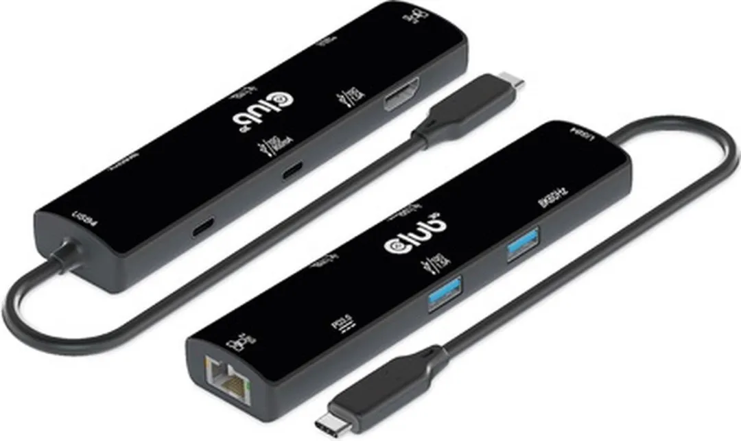 Club3D CSV-1599 USB-C 6-in-1 Hub - 8K60Hz/4K120Hz - 2x USB-A 10Gbps - Zwart