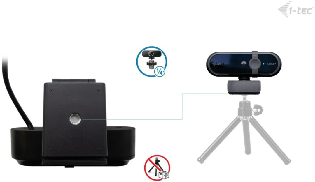 I-tec Solomon 100 Webcam CAMSOLOMONF100 - Full HD - Zwart - afbeelding 6 van 6