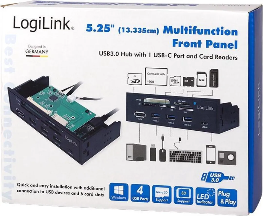 Logilink UA0341 Geheugenkaartlezer Intern - Zwart