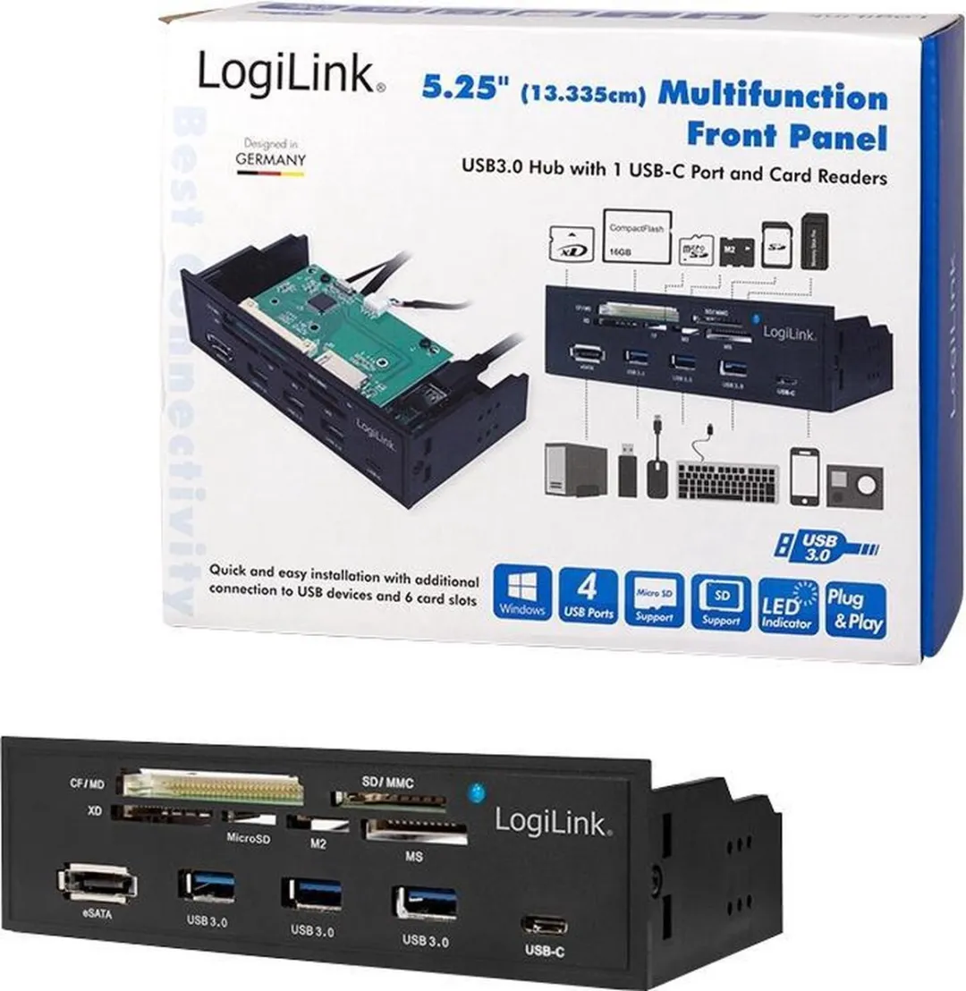 Logilink UA0341 Geheugenkaartlezer Intern - Zwart - afbeelding 6 van 6