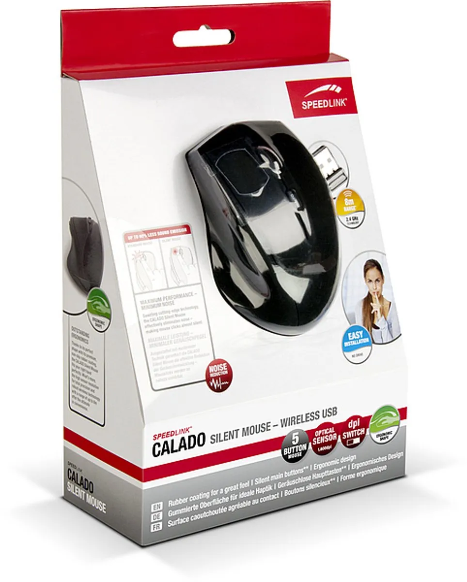 Speedlink CALADO SL-6343-RRBK Draadloze Muis - Zwart