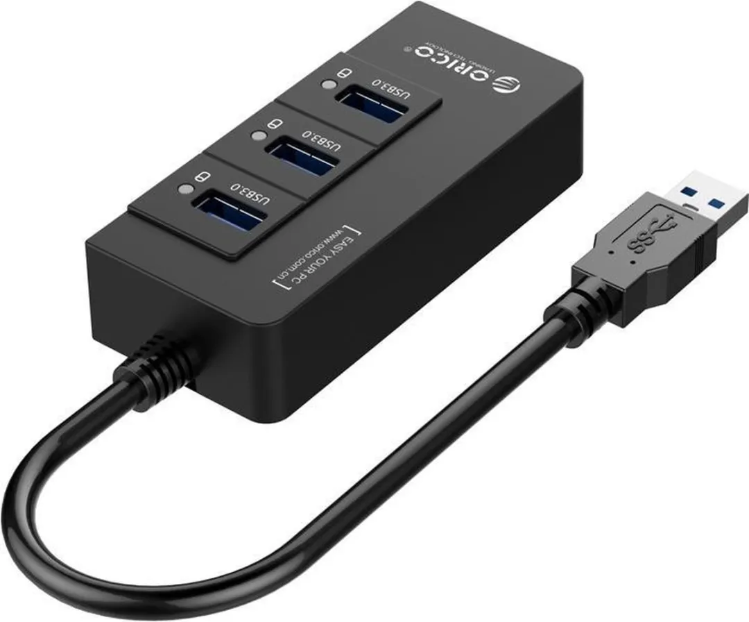 ORICO ORI-HR01-U3 USB 3.0 Hub - 3 Poorten & Gigabit Ethernet - Zwart