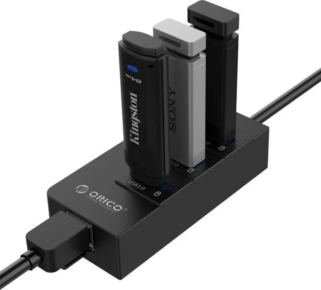 ORICO ORI-HR01-U3 USB 3.0 Hub - 3 Poorten & Gigabit Ethernet - Zwart