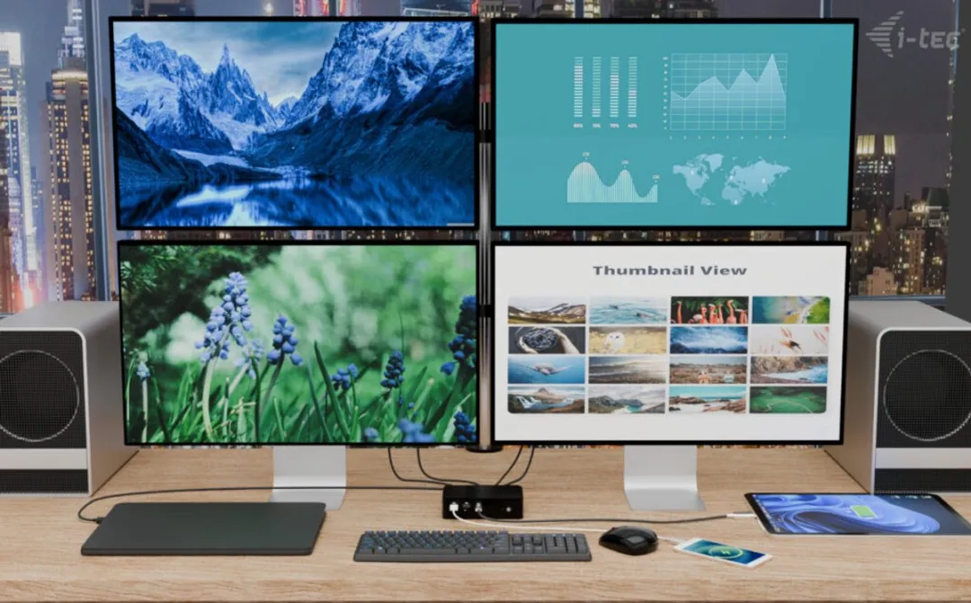 I-tec Thunderbolt5 TB5QUATTRODOCKPD Docking Station - 5x USB - 2.5G LAN - 140W - afbeelding 6 van 6