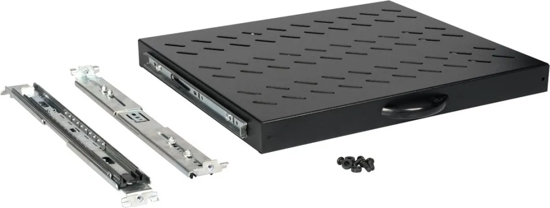 Roline 19-inch 1U Uitschuifbare Plank 350mm - 25kg - Zwart - afbeelding 3 van 5