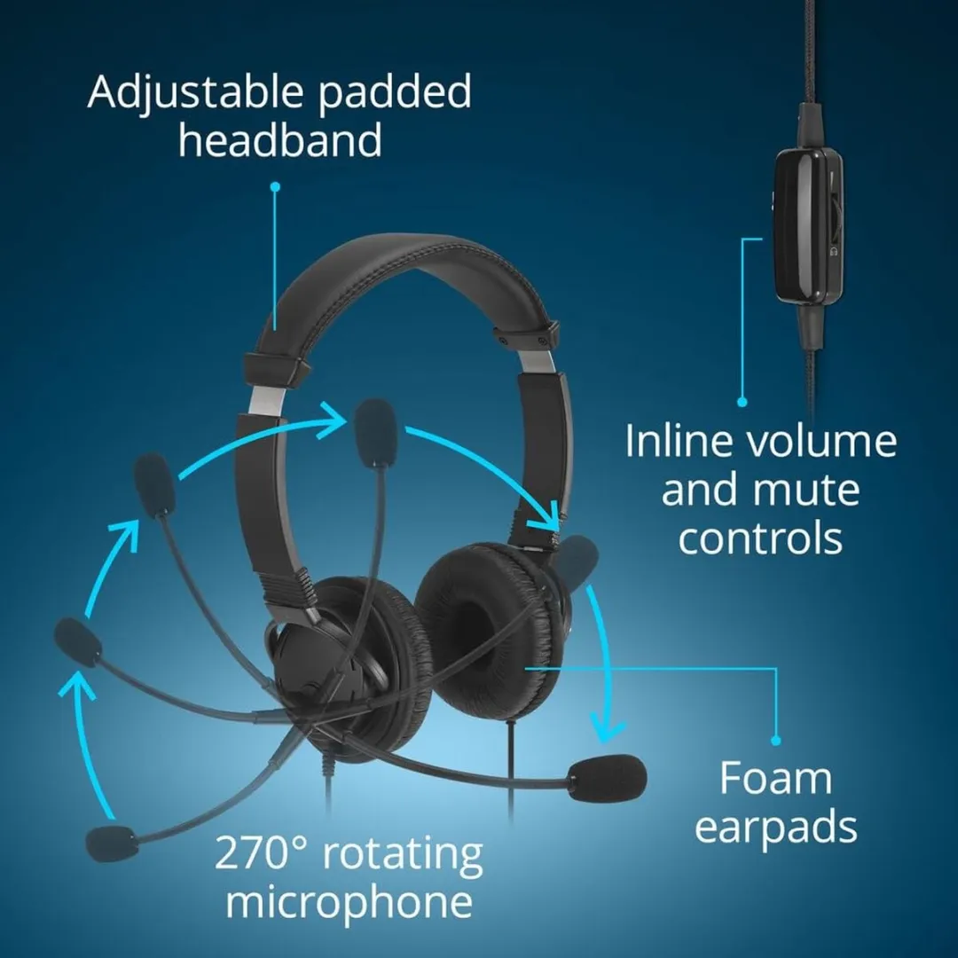 Kensington Headset Classic K97464WW - Zwart